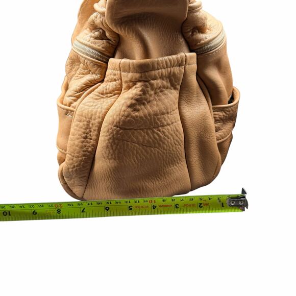 Vintage Genuine Leather Mexico Tan Crossbody Shoulder Bag Slouchy Boho - Picture 8 of 12